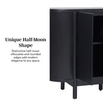 Ezra 70" Modern Curved Solid Wood Sideboard Cabinet Thumbnail