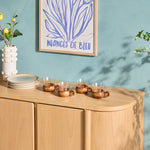 Ezra 70" Modern Curved Solid Wood Sideboard Cabinet Thumbnail