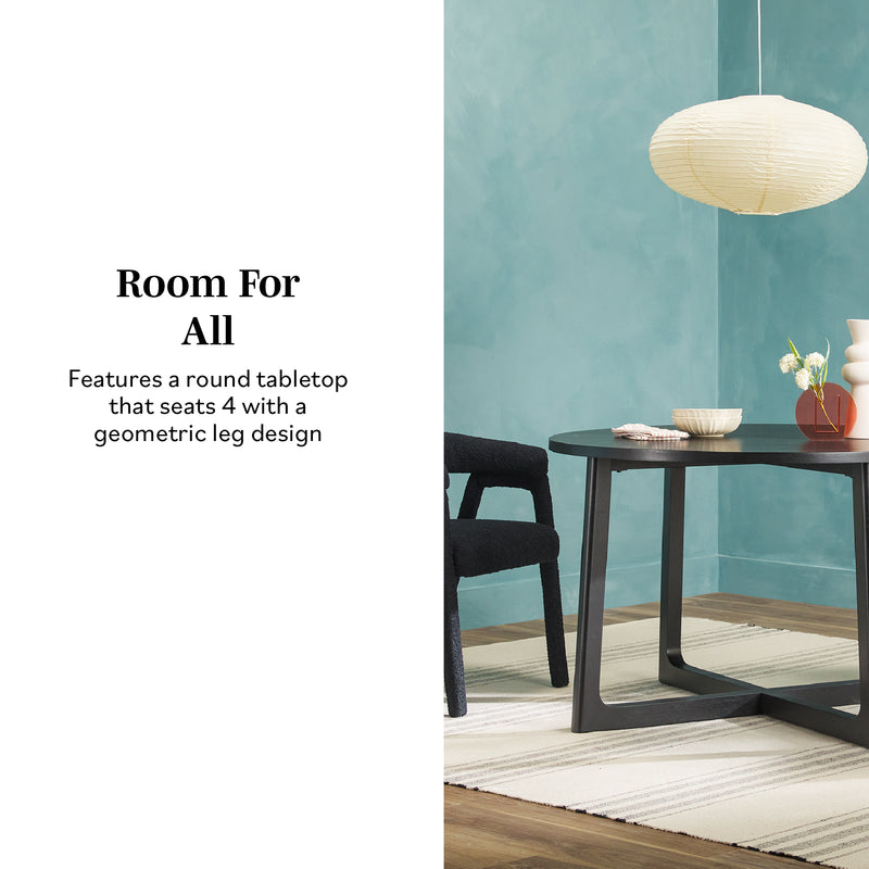 Ezra Modern Solid Wood Round Dining Table for 4