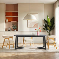 Ezra Modern Solid Wood Rectangle Dining Table for 6