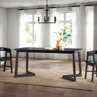 Ezra Modern Solid Wood Rectangle Dining Table for 6