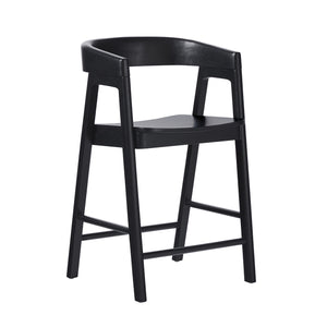 Ezra Modern Solid Wood Rounded Back Single Counter Stool