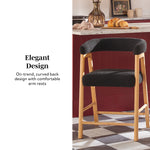 Ezra Modern Single Counter Stool with Curved Back and Boucle Upholstery Thumbnail