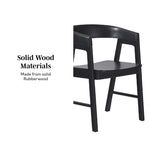 Ezra Modern Solid Wood Rounded Back Dining Chair (Set of 2) Thumbnail