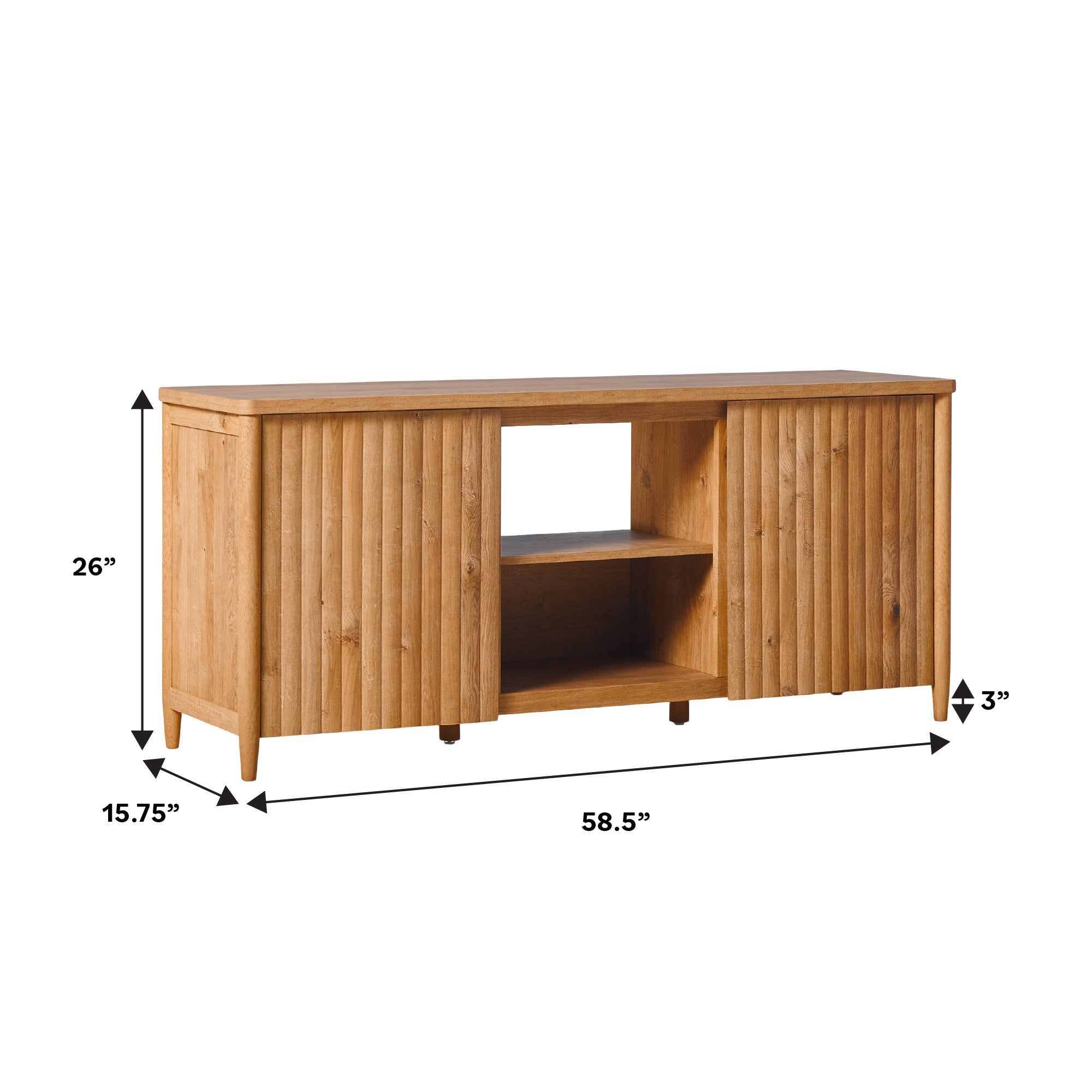 Flynn Scandinavian Reeded TV Stand | Walker Edison