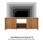 Flynn Scandinavian Reeded TV Stand with Storage Thumbnail