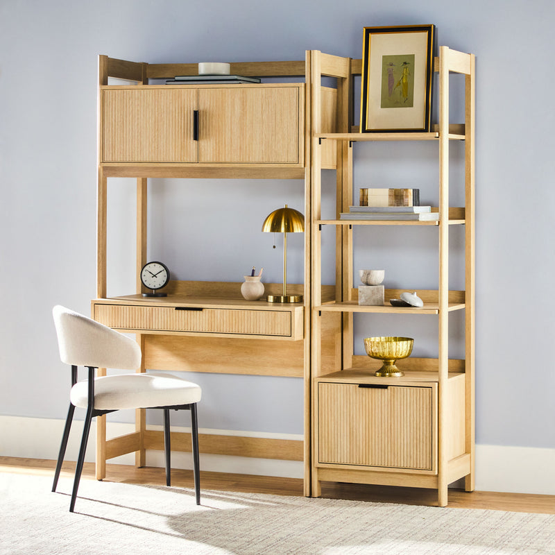 Holmes Modern Scandinavian Reeded Bookshelf