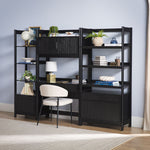 Holmes Modern Scandinavian Reeded Wide Bookshelf Thumbnail