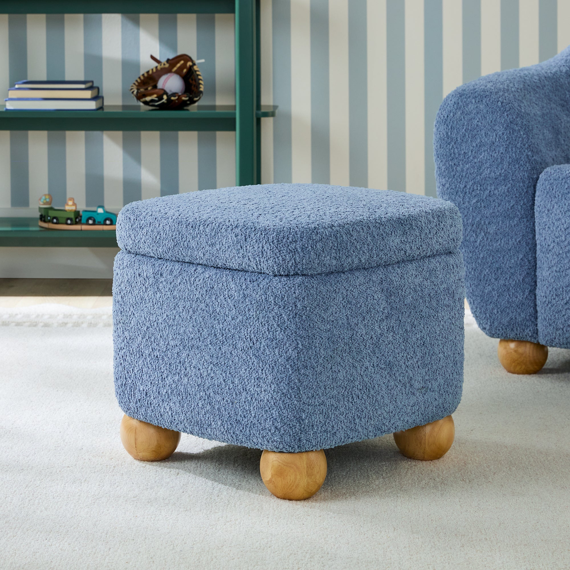 Linley Contemporary Boucle Easy Assembly Upholstered Small Storage