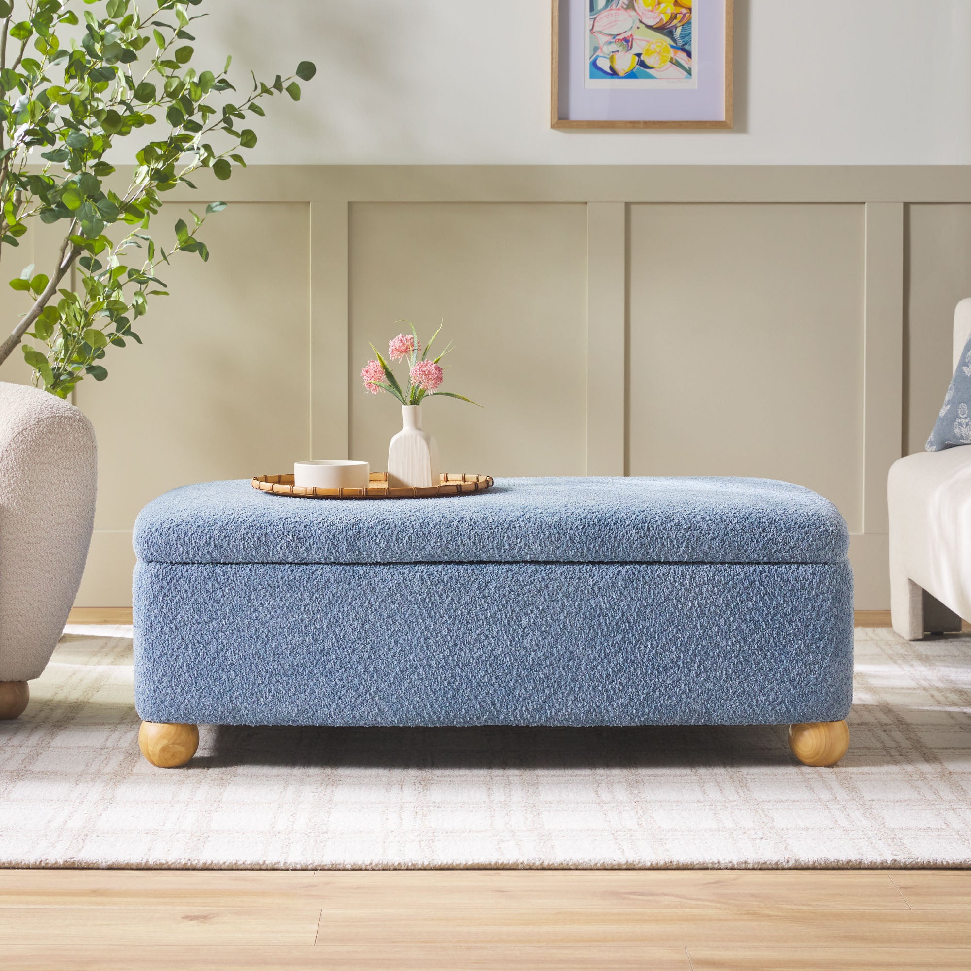 Linley Contemporary Bouclé Upholstered Large Accent Chair | Walker