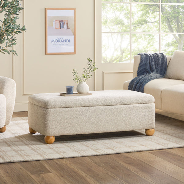 Linley Contemporary Boucle Easy Assembly Upholstered Large Storage