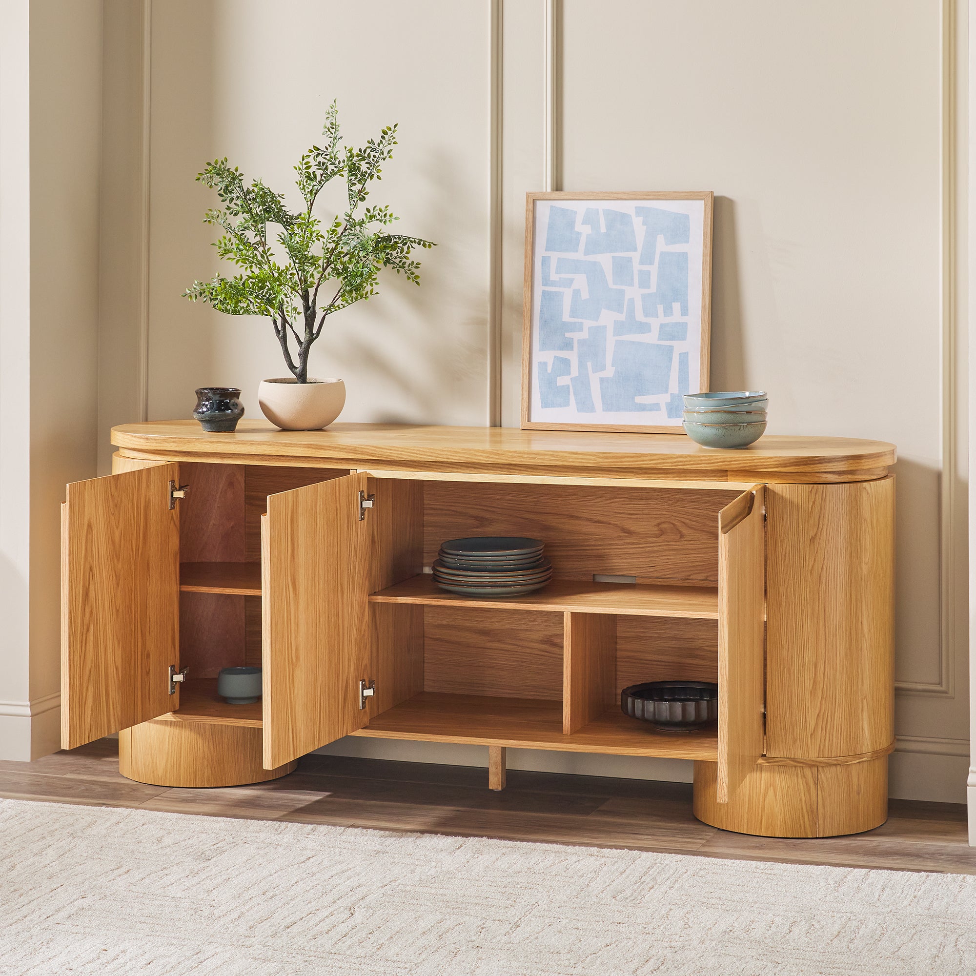 Maya Modern Curved Wood 70