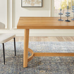 Nash Modern Farmhouse Rustic Solid Oak Wood Rectangular Dining Table Thumbnail