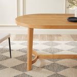 Nash Modern Farmhouse Rustic Solid Oak Wood Oval Dining Table Thumbnail