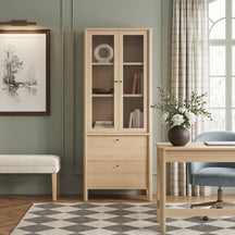 Penelope Modern Fluted Glass Cabinet Bookshelf