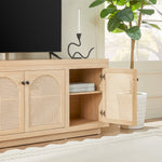 Sasha Contemporary TV Stand and Sideboard with Rattan Doors for up to 80" TV Thumbnail