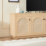 Sasha Contemporary TV Stand and Sideboard with Rattan Doors for up to 80" TV Thumbnail