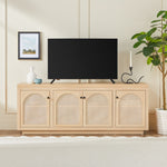 Sasha Contemporary TV Stand and Sideboard with Rattan Doors for up to 80" TV Thumbnail