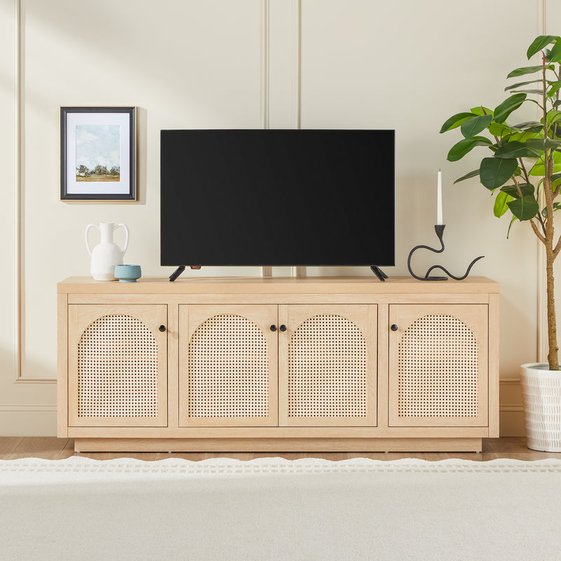 Sasha Contemporary TV Stand and Sideboard with Rattan Doors for up to 80" TV