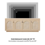 Sasha Contemporary TV Stand and Sideboard with Rattan Doors for up to 80" TV Thumbnail