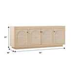 Sasha Contemporary TV Stand and Sideboard with Rattan Doors for up to 80" TV Thumbnail