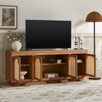 Sasha Contemporary TV Stand and Sideboard with Rattan Doors for up to 80" TV Thumbnail