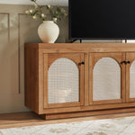 Sasha Contemporary TV Stand and Sideboard with Rattan Doors for up to 80" TV Thumbnail