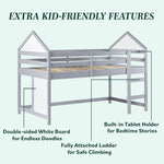 Skyler Contemporary Wood Low Loft Bunk Bed Thumbnail