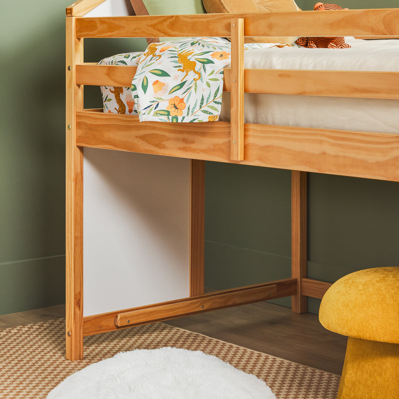 Skyler Contemporary Wood Low Loft Bunk Bed