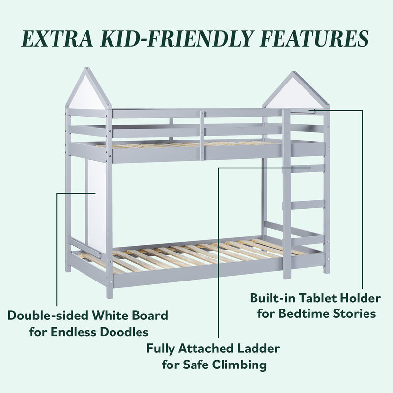 Skyler Contemporary Wood Twin over Twin Bunk Bed