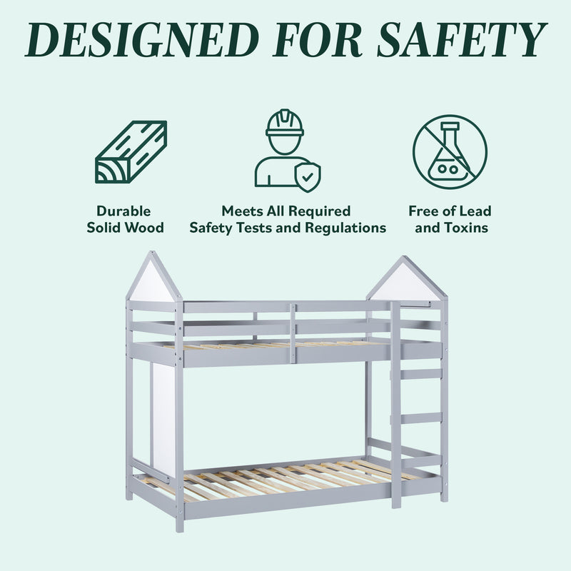 Skyler Contemporary Wood Twin over Twin Bunk Bed