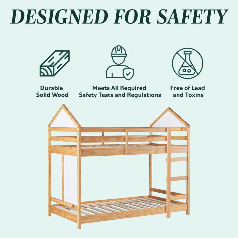 Skyler Contemporary Wood Twin over Twin Bunk Bed