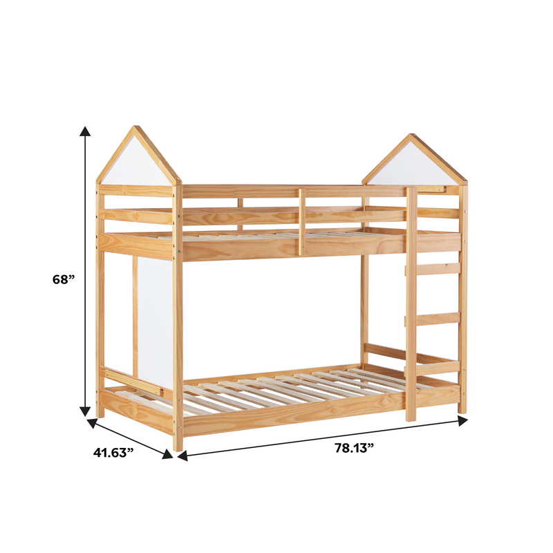 Skyler Contemporary Wood Twin over Twin Bunk Bed