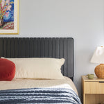 Cama Slatted Headboard Mid-Century Modern Solid Wood Bed Thumbnail