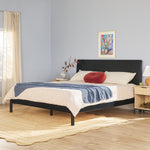 Cama Slatted Headboard Mid-Century Modern Solid Wood Bed Thumbnail