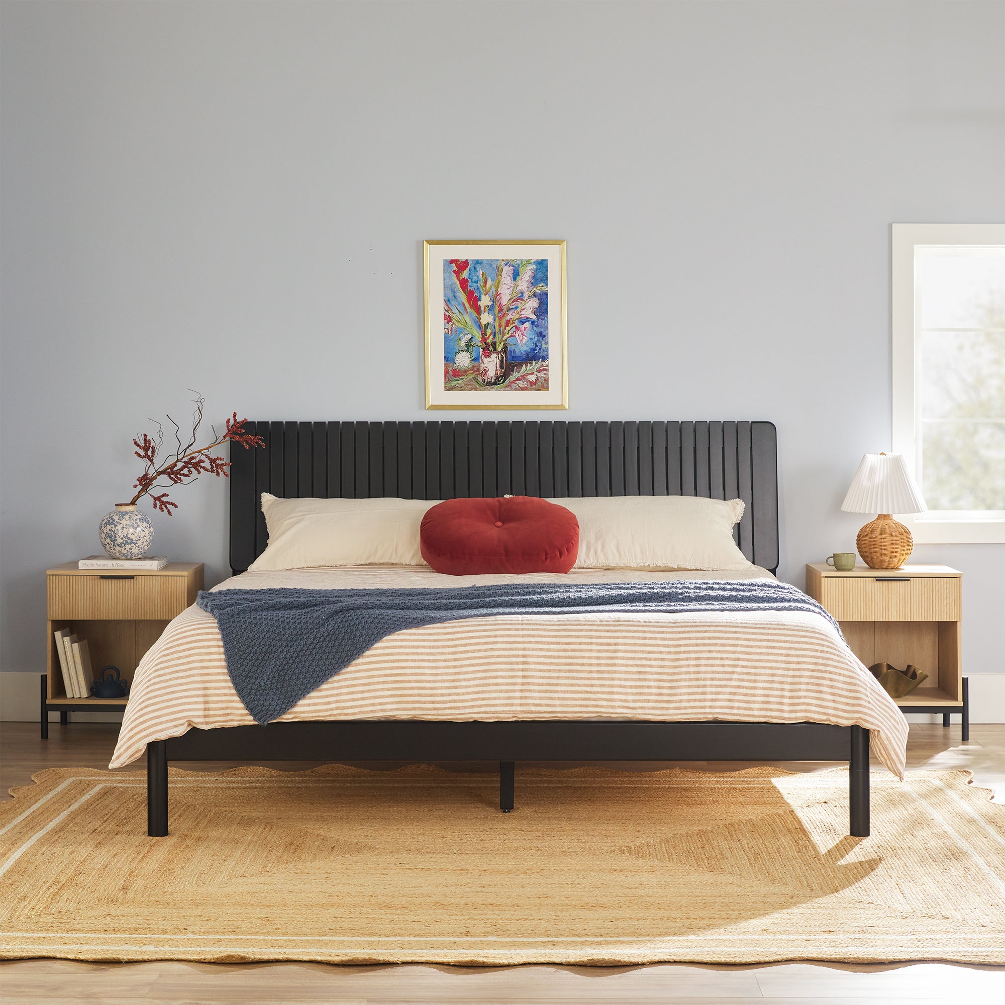 Walker Edison Cama Slatted Headboard Bed