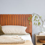 Cama Slatted Headboard Mid-Century Modern Solid Wood Bed Thumbnail