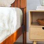 Cama Slatted Headboard Mid-Century Modern Solid Wood Bed Thumbnail