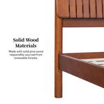 Cama Slatted Headboard Mid-Century Modern Solid Wood Bed Thumbnail