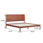 Cama Slatted Headboard Mid-Century Modern Solid Wood Bed Thumbnail