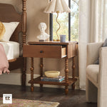 Traditional Vivienne Easy Assembly Solid Wood Nightstand Thumbnail