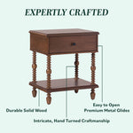 Traditional Vivienne Easy Assembly Solid Wood Nightstand Thumbnail