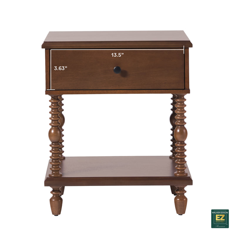 Traditional Vivienne Easy Assembly Solid Wood Nightstand