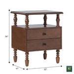 Traditional Vivienne Easy Assembly Solid Wood Nightstand Thumbnail