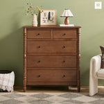 Traditional Vivienne 5-Drawer Easy Assembly Solid Wood Dresser Thumbnail