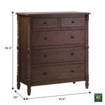 Traditional Vivienne 5-Drawer Easy Assembly Solid Wood Dresser Thumbnail