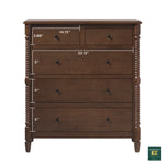 Traditional Vivienne 5-Drawer Easy Assembly Solid Wood Dresser Thumbnail