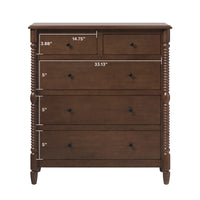 Traditional Vivienne 5-Drawer Easy Assembly Solid Wood Dresser Walker Edison Traditional Vivienne 5-Drawer Easy Assembly Solid Wood Dresser Walker Edison