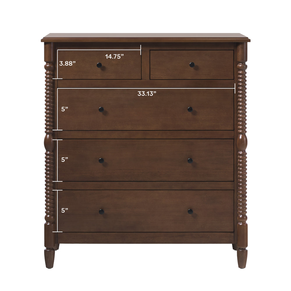 Traditional Vivienne 5-Drawer Solid Wood Dresser