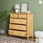 Traditional Vivienne 5-Drawer Easy Assembly Solid Wood Dresser Thumbnail